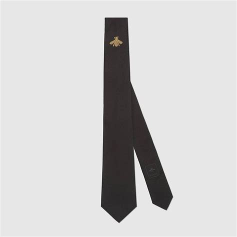 gucci bee web silk tie|Gucci bee embroidered sweater.